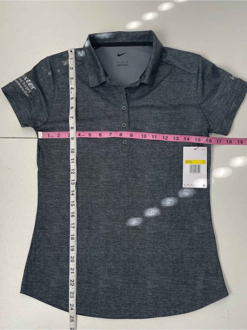 NEW Nike Golf Womens Dri-Fit Crosshatch Polo Shirt Gray Size S READ
